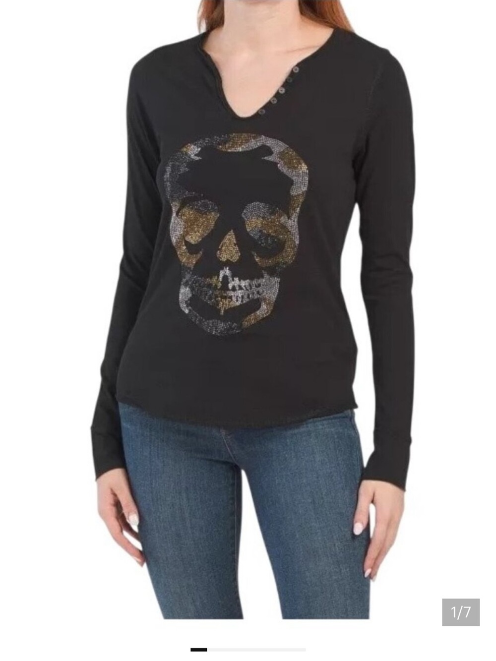 Zadig & Voltaire Camo Rhinestone Skull